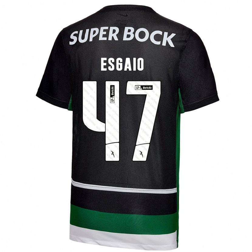 Danxen Kid Ricardo Esgaio #47 Black White Green Home Jersey 2024/25 T-Shirt