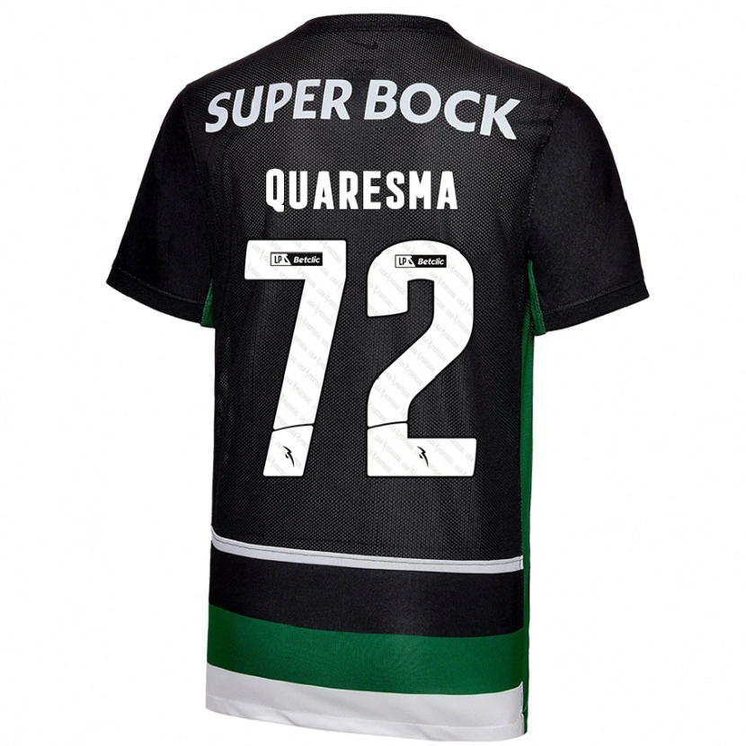 Danxen Kid Eduardo Quaresma #72 Black White Green Home Jersey 2024/25 T-Shirt