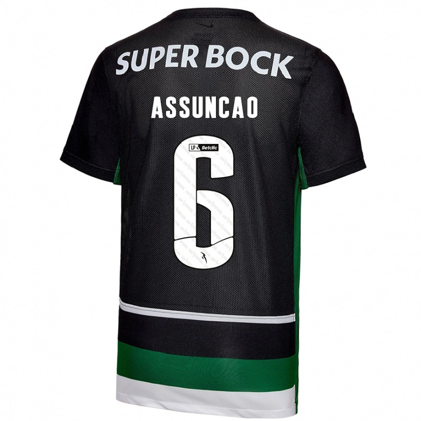 Danxen Kid João Assunção #6 Black White Green Home Jersey 2024/25 T-Shirt