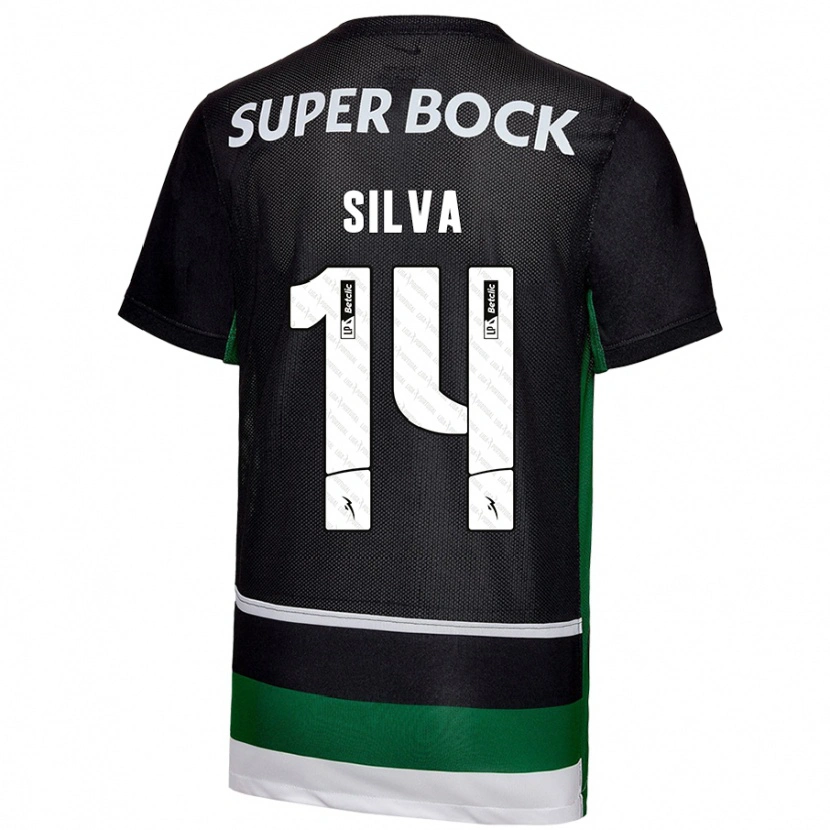 Danxen Kid Guilherme Silva #14 Black White Green Home Jersey 2024/25 T-Shirt