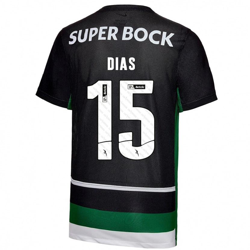 Danxen Kid Rodrigo Dias #15 Black White Green Home Jersey 2024/25 T-Shirt