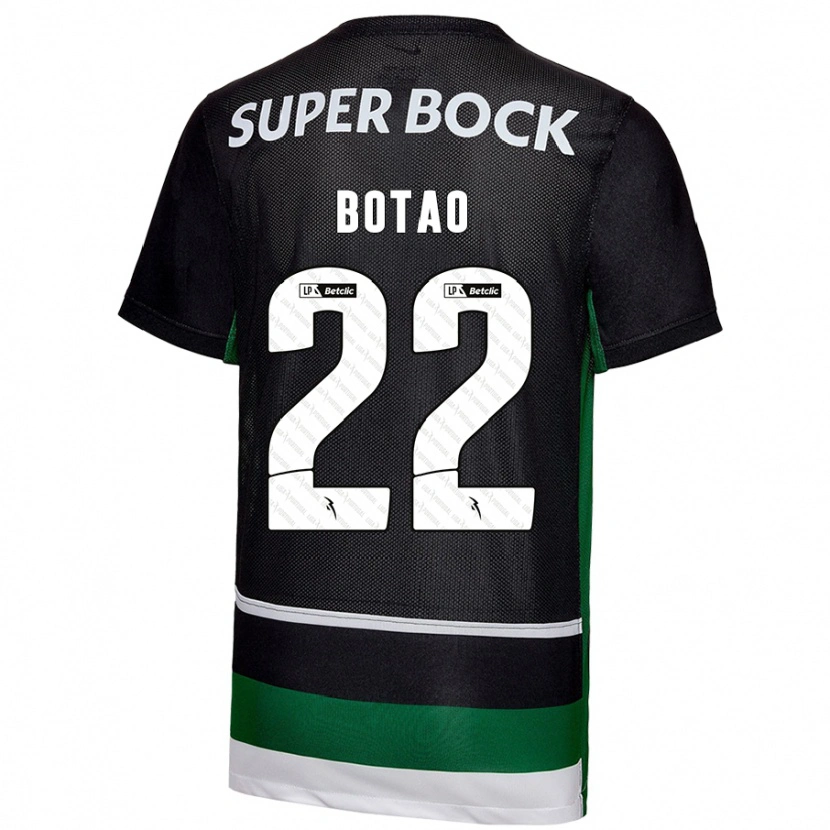 Danxen Kid Martim Botão #22 Black White Green Home Jersey 2024/25 T-Shirt