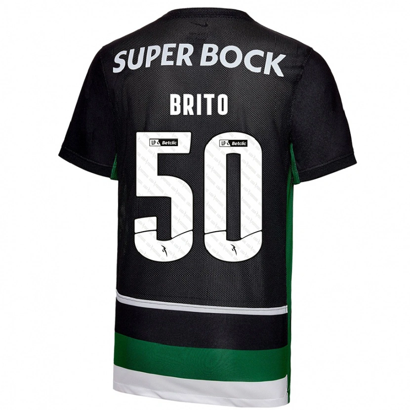 Danxen Kid Alexandre Brito #50 Black White Green Home Jersey 2024/25 T-Shirt