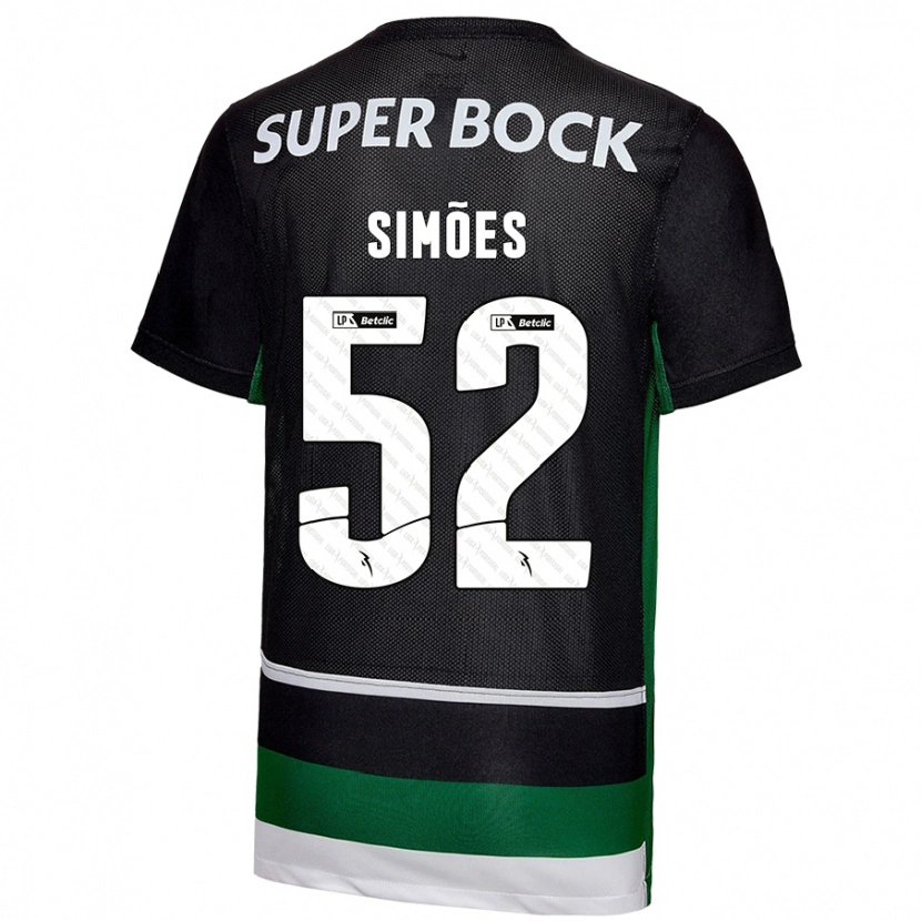 Danxen Kid João Simões #52 Black White Green Home Jersey 2024/25 T-Shirt