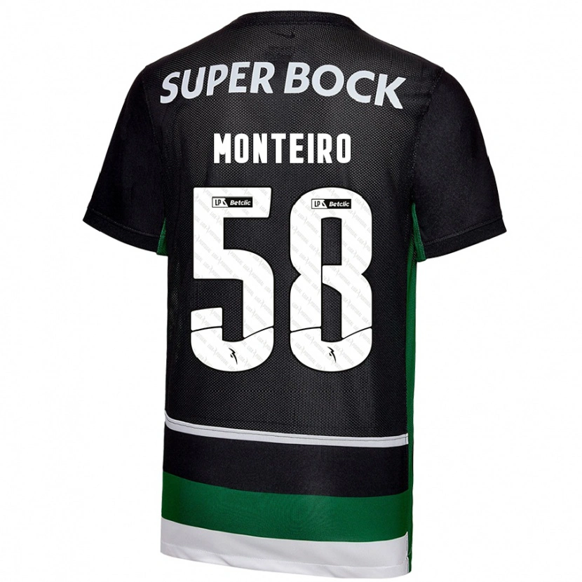 Danxen Kid David Monteiro #58 Black White Green Home Jersey 2024/25 T-Shirt