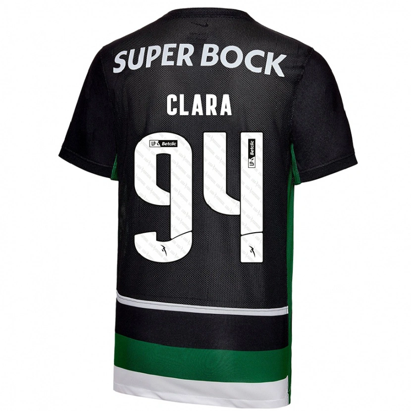 Danxen Kid Diogo Clara #94 Black White Green Home Jersey 2024/25 T-Shirt