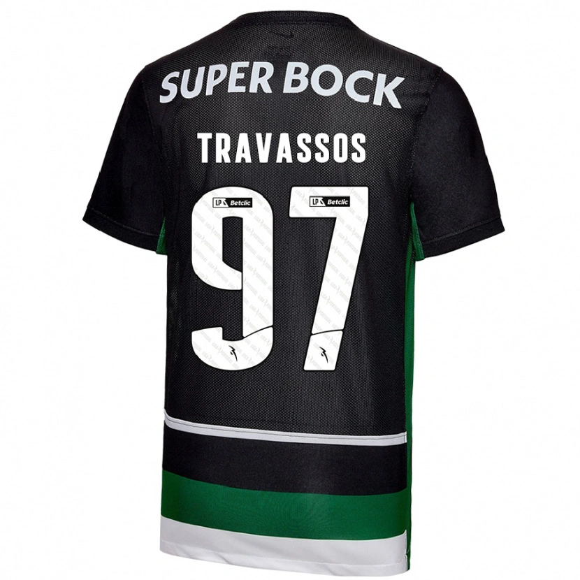 Danxen Kid Travassos #97 Black White Green Home Jersey 2024/25 T-Shirt