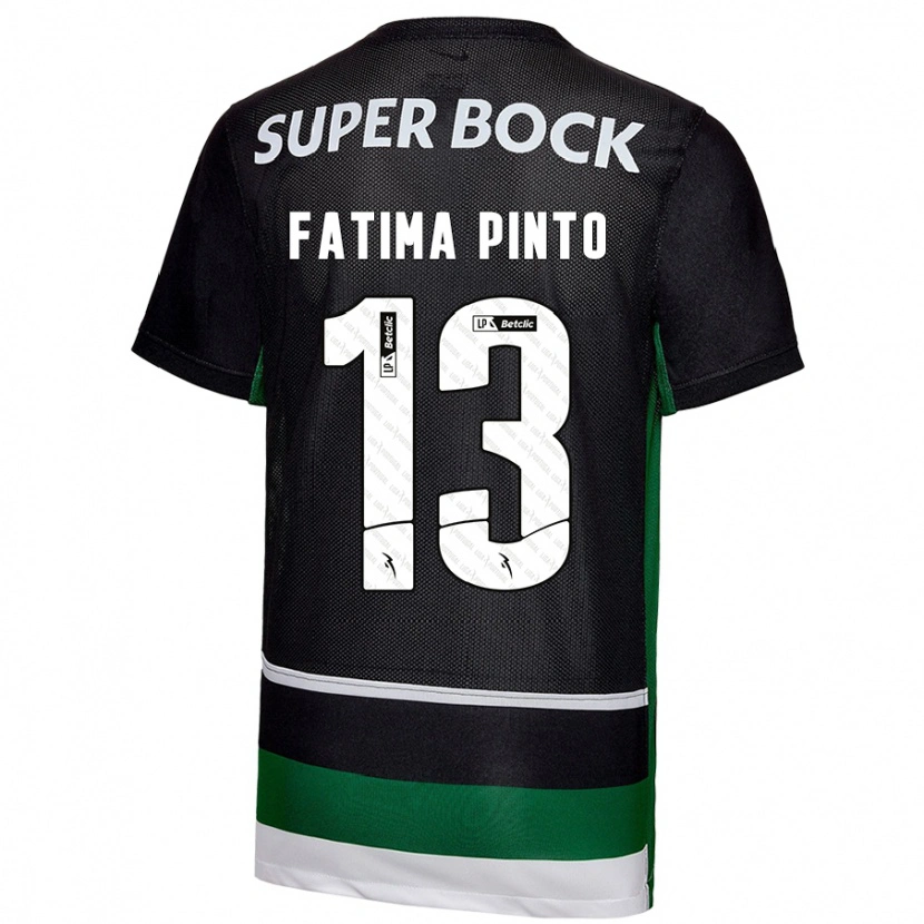 Danxen Kid Fátima Alexandra Figueira Pinto #13 Black White Green Home Jersey 2024/25 T-Shirt