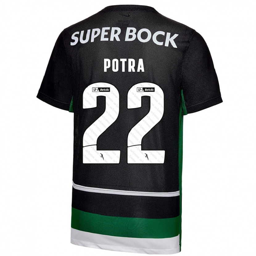 Danxen Kid Catarina Sofia Branco Potra #22 Black White Green Home Jersey 2024/25 T-Shirt