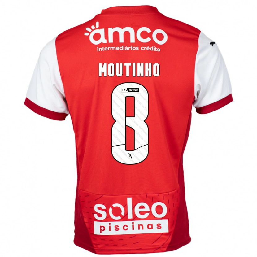 Danxen Kid João Moutinho #8 Red White Home Jersey 2024/25 T-Shirt