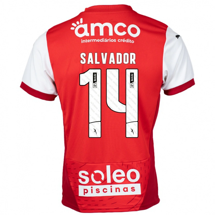 Danxen Kid João Salvador #14 Red White Home Jersey 2024/25 T-Shirt