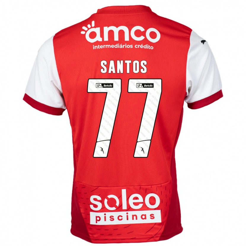 Danxen Kid Edu Santos #77 Red White Home Jersey 2024/25 T-Shirt