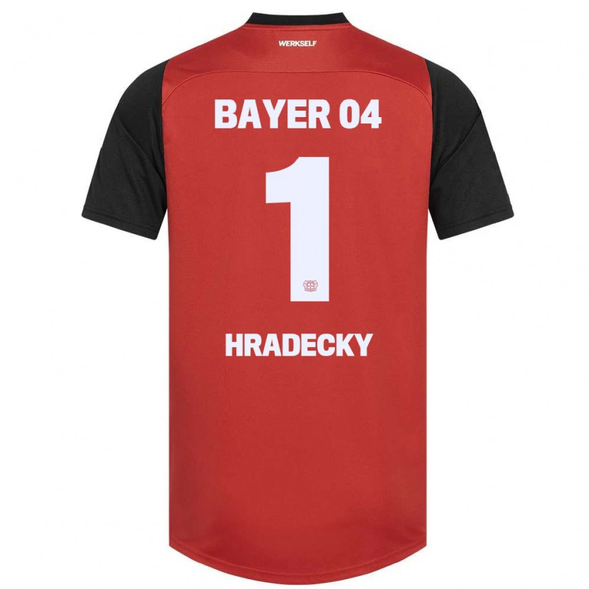 Danxen Kid Lukas Hradecky #1 Red Black Home Jersey 2024/25 T-Shirt