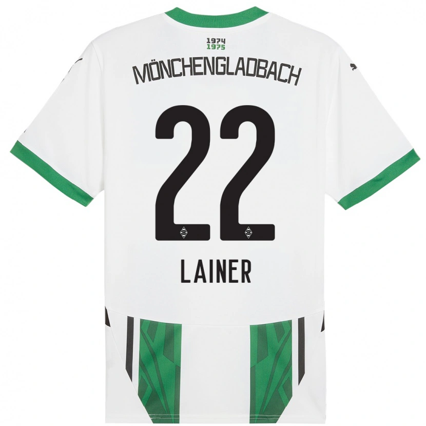 Danxen Kid Stefan Lainer #22 White Green Home Jersey 2024/25 T-Shirt