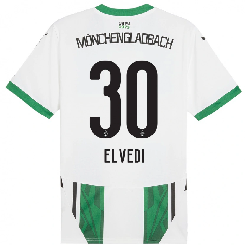 Danxen Kid Nico Elvedi #30 White Green Home Jersey 2024/25 T-Shirt