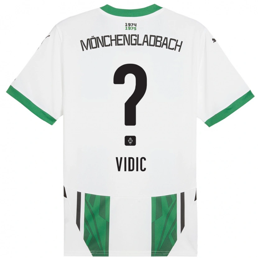 Danxen Kid Nico Vidic #0 White Green Home Jersey 2024/25 T-Shirt