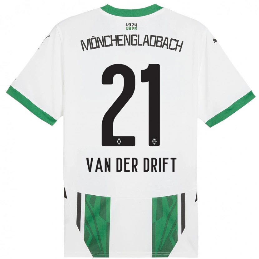 Danxen Kid Suus Van Der Drift #21 White Green Home Jersey 2024/25 T-Shirt