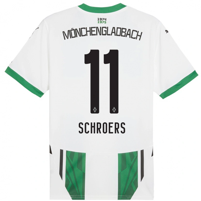 Danxen Kid Mika Schroers #11 White Green Home Jersey 2024/25 T-Shirt