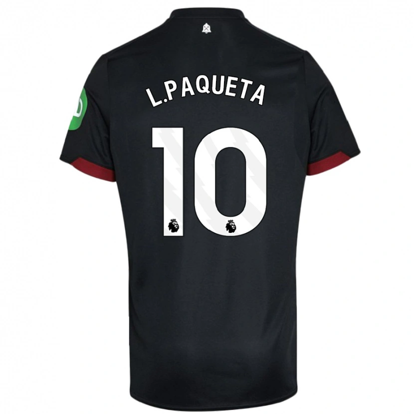 Danxen Kid Lucas Paquetá #10 Black White Away Jersey 2024/25 T-Shirt