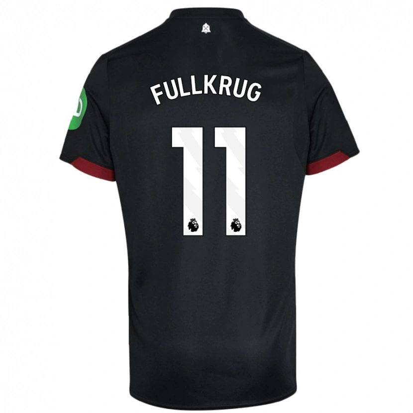 Danxen Kid Niclas Füllkrug #11 Black White Away Jersey 2024/25 T-Shirt