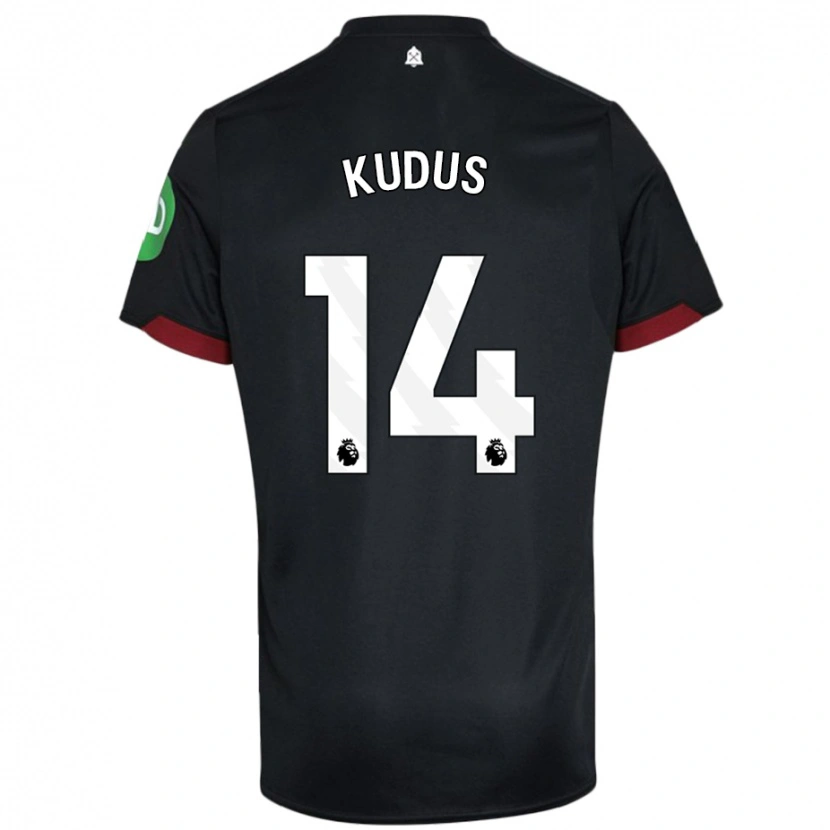 Danxen Kid Mohammed Kudus #14 Black White Away Jersey 2024/25 T-Shirt