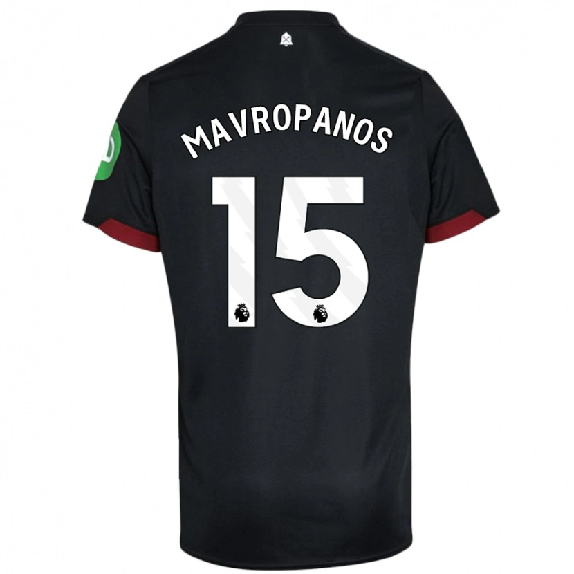 Danxen Kid Konstantinos Mavropanos #15 Black White Away Jersey 2024/25 T-Shirt