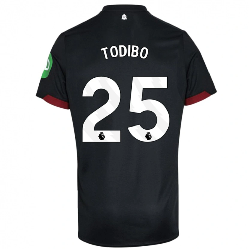 Danxen Kid Jean-Clair Todibo #25 Black White Away Jersey 2024/25 T-Shirt