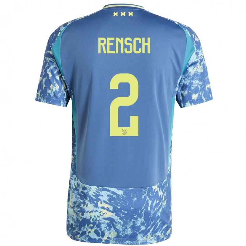 Danxen Kid Devyne Rensch #2 Grey Blue Yellow Away Jersey 2024/25 T-Shirt