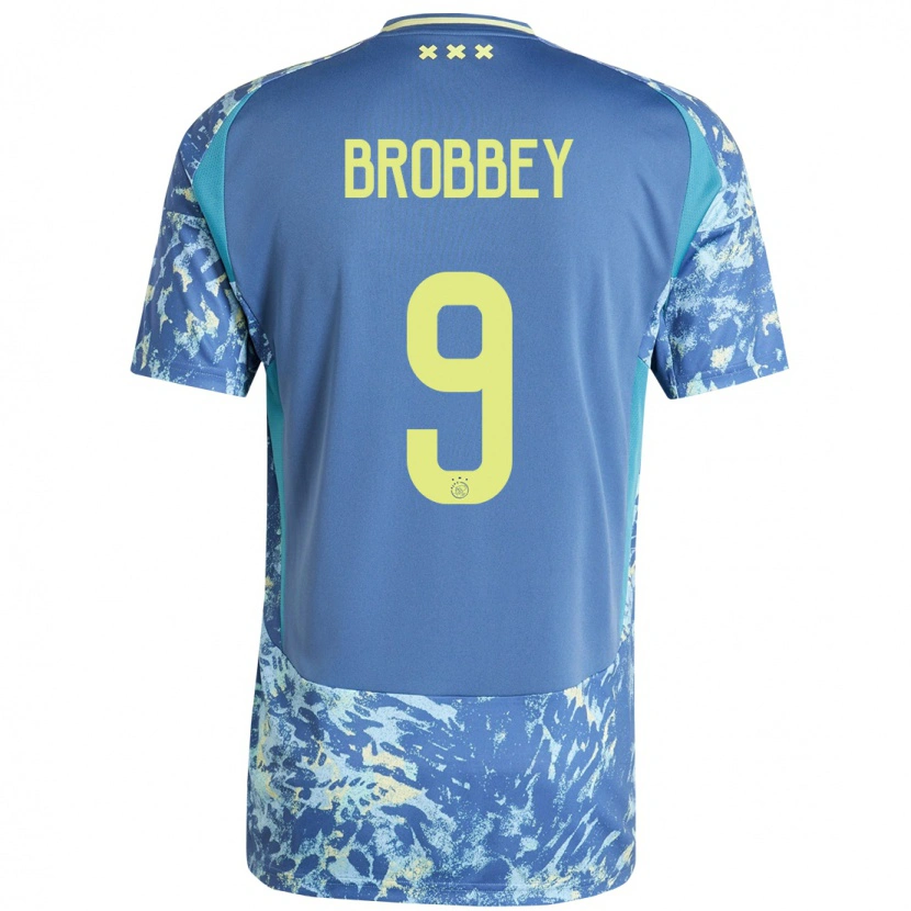 Danxen Kid Brian Brobbey #9 Grey Blue Yellow Away Jersey 2024/25 T-Shirt