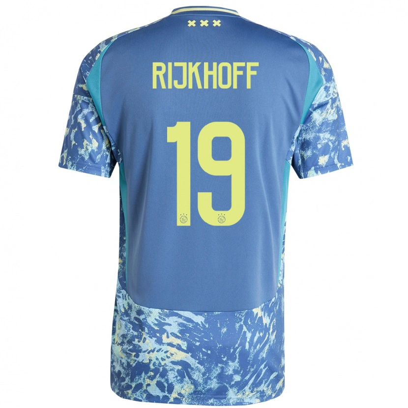 Danxen Kid Julian Rijkhoff #19 Grey Blue Yellow Away Jersey 2024/25 T-Shirt