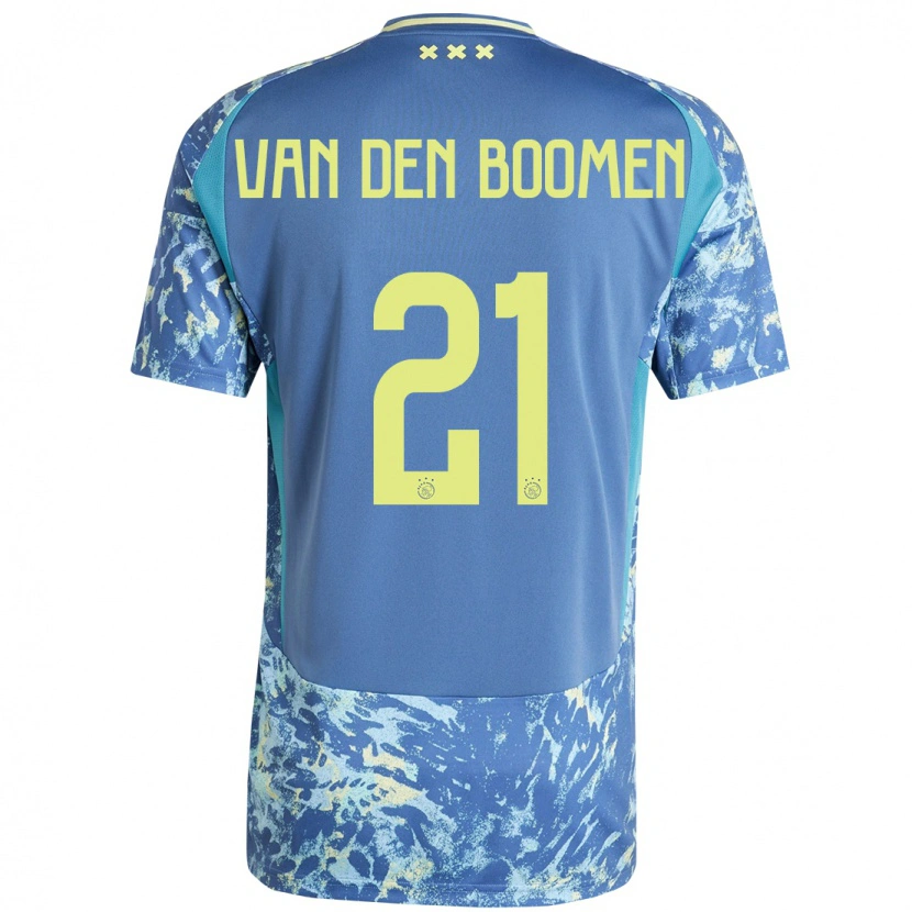 Danxen Kid Branco Van Den Boomen #21 Grey Blue Yellow Away Jersey 2024/25 T-Shirt