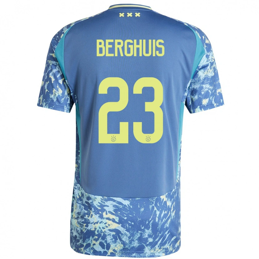 Danxen Kid Steven Berghuis #23 Grey Blue Yellow Away Jersey 2024/25 T-Shirt