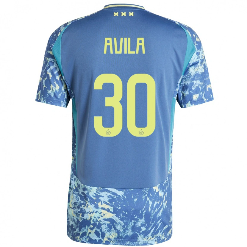 Danxen Kid Gastón Ávila #30 Grey Blue Yellow Away Jersey 2024/25 T-Shirt