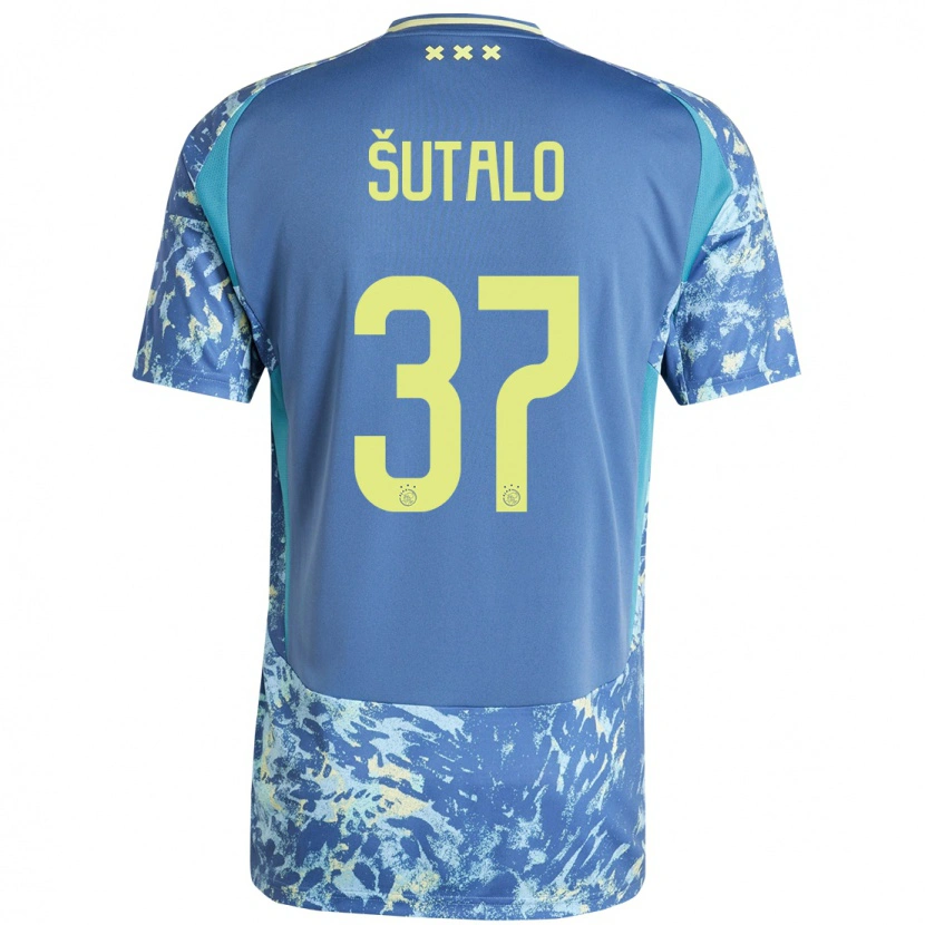 Danxen Kid Josip Sutalo #37 Grey Blue Yellow Away Jersey 2024/25 T-Shirt