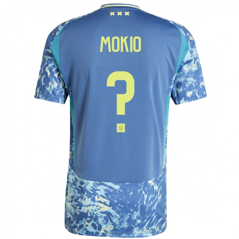 Danxen Kid Jorthy Mokio #0 Grey Blue Yellow Away Jersey 2024/25 T-Shirt