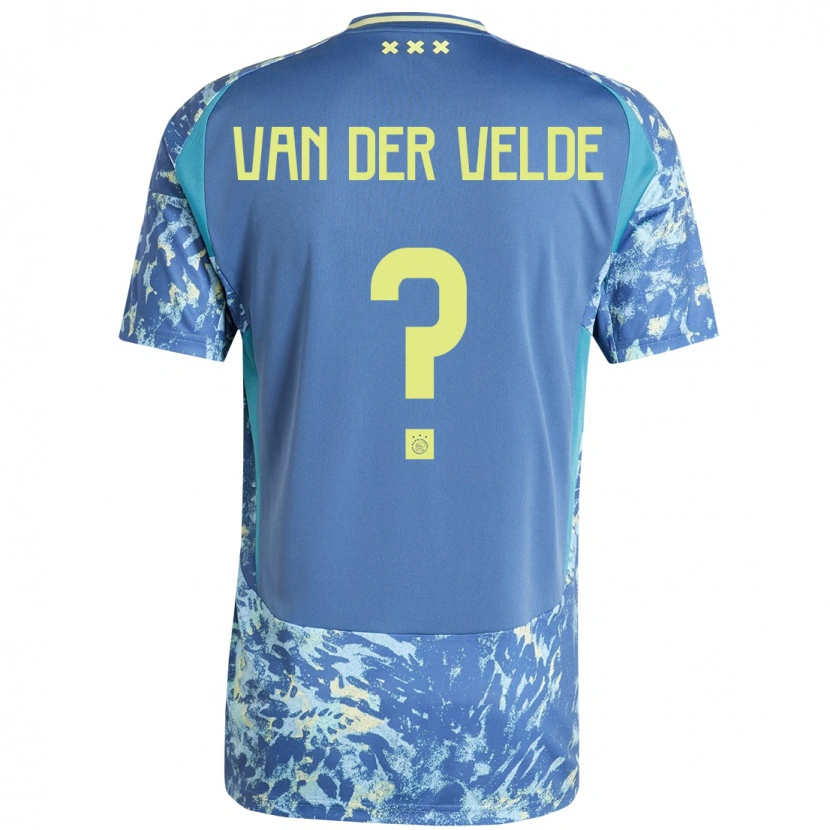 Danxen Kid Valentijn Van Der Velde #0 Grey Blue Yellow Away Jersey 2024/25 T-Shirt