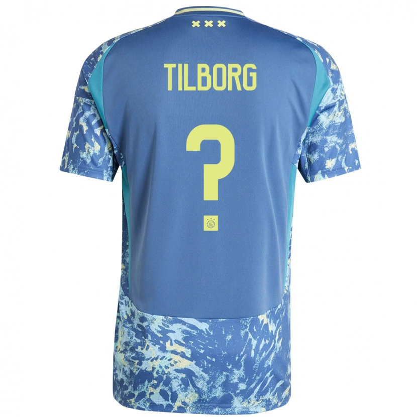 Danxen Kid Sesynijo Tilborg #0 Grey Blue Yellow Away Jersey 2024/25 T-Shirt