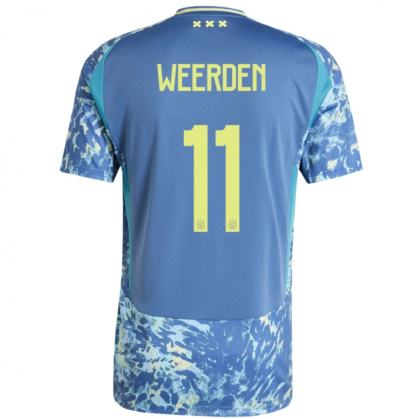 Danxen Kid Ashleigh Weerden #11 Grey Blue Yellow Away Jersey 2024/25 T-Shirt