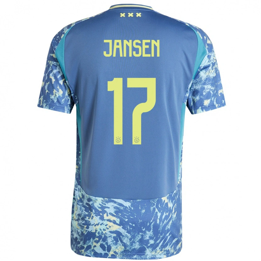 Danxen Kid Bente Jansen #17 Grey Blue Yellow Away Jersey 2024/25 T-Shirt