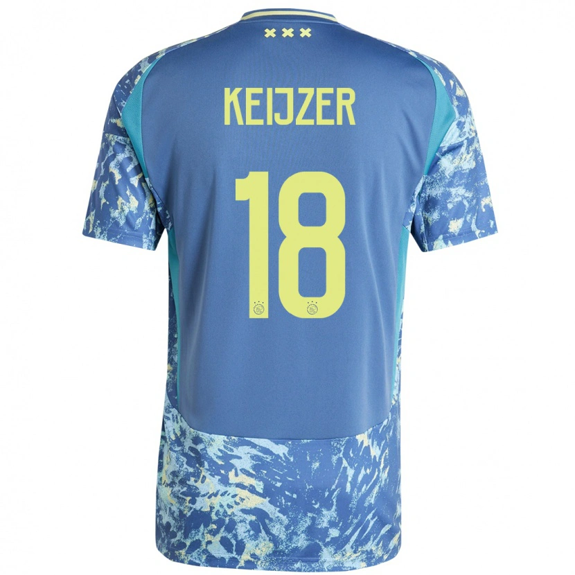 Danxen Kid Milicia Keijzer #18 Grey Blue Yellow Away Jersey 2024/25 T-Shirt