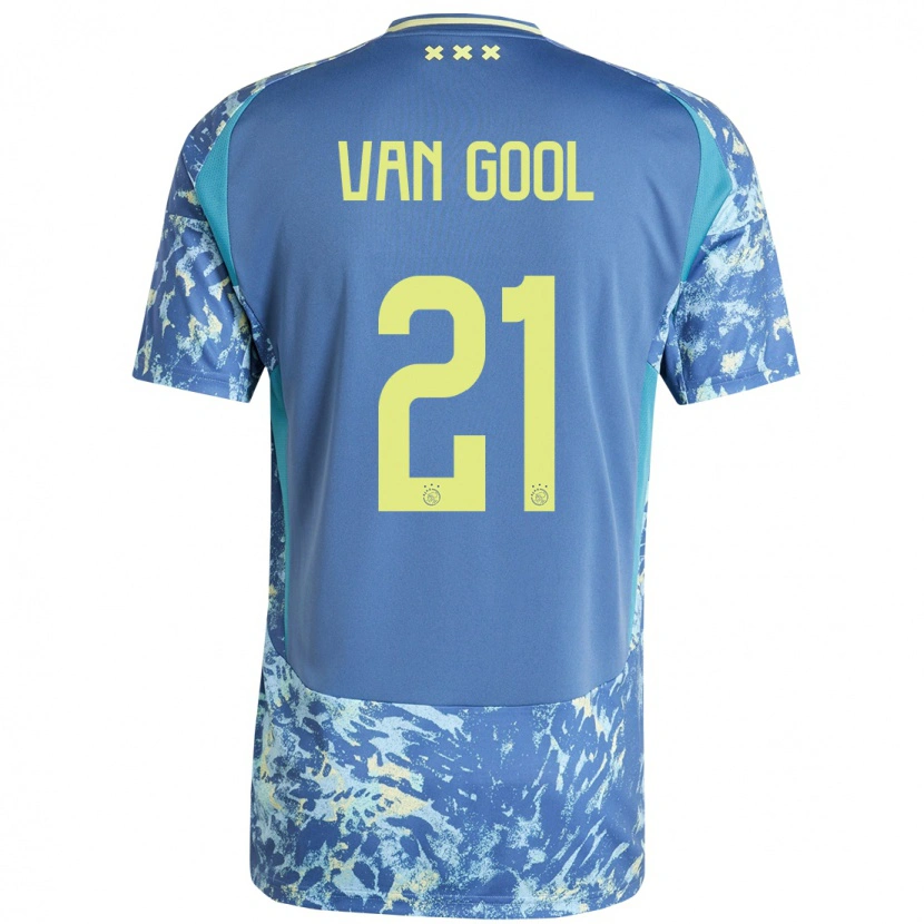 Danxen Kid Rosa Van Gool #21 Grey Blue Yellow Away Jersey 2024/25 T-Shirt