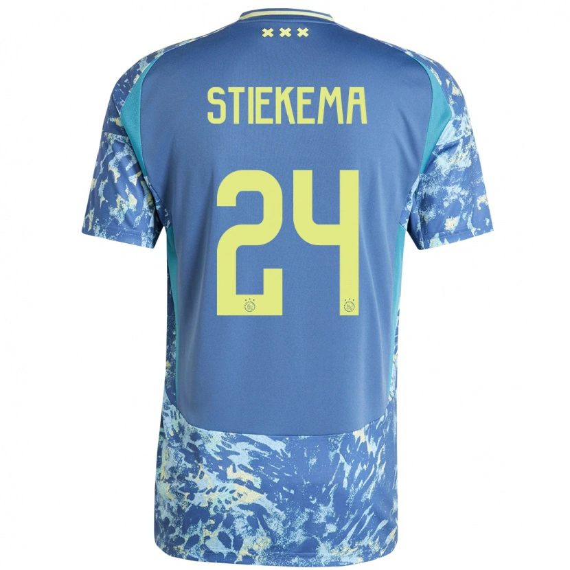 Danxen Kid Iris Stiekema #24 Grey Blue Yellow Away Jersey 2024/25 T-Shirt