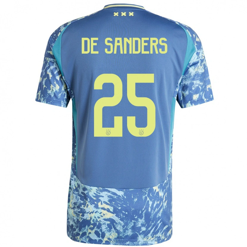 Danxen Kid Kay-Lee De Sanders #25 Grey Blue Yellow Away Jersey 2024/25 T-Shirt