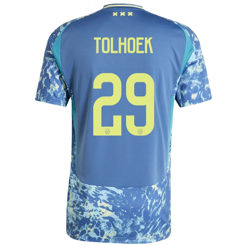 Danxen Kid Danique Tolhoek #29 Grey Blue Yellow Away Jersey 2024/25 T-Shirt