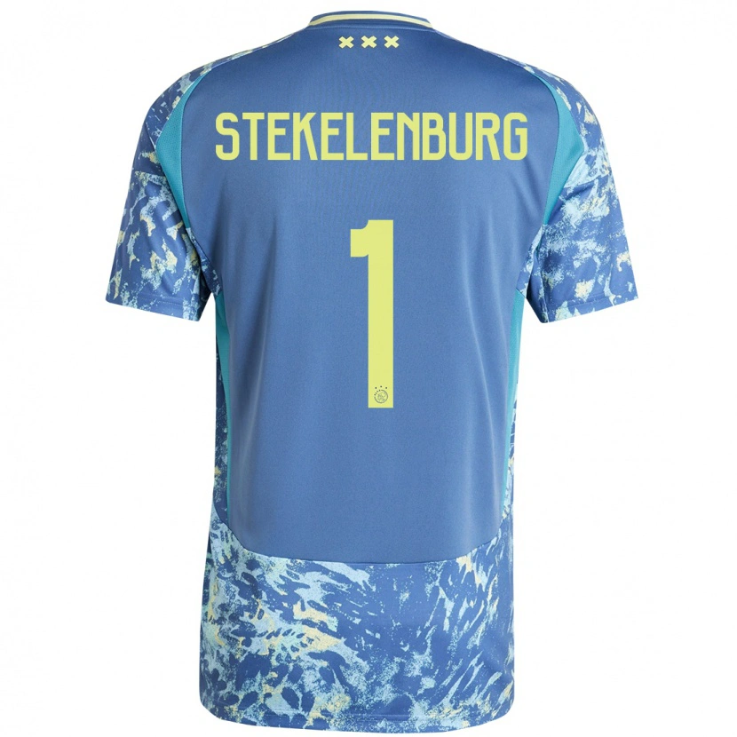 Danxen Kid Maarten Stekelenburg #1 Grey Blue Yellow Away Jersey 2024/25 T-Shirt