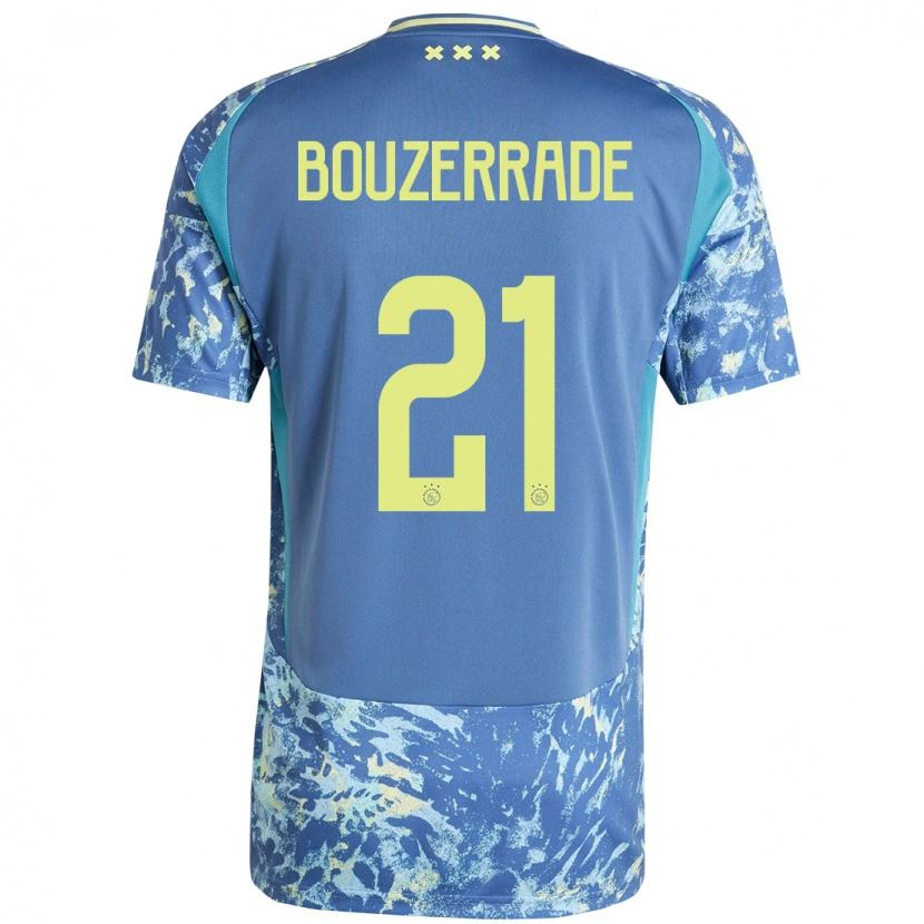 Danxen Kid Zaina Bouzerrade #21 Grey Blue Yellow Away Jersey 2024/25 T-Shirt