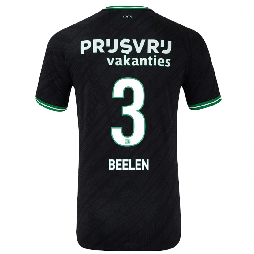 Danxen Kid Thomas Beelen #3 Black Green Away Jersey 2024/25 T-Shirt