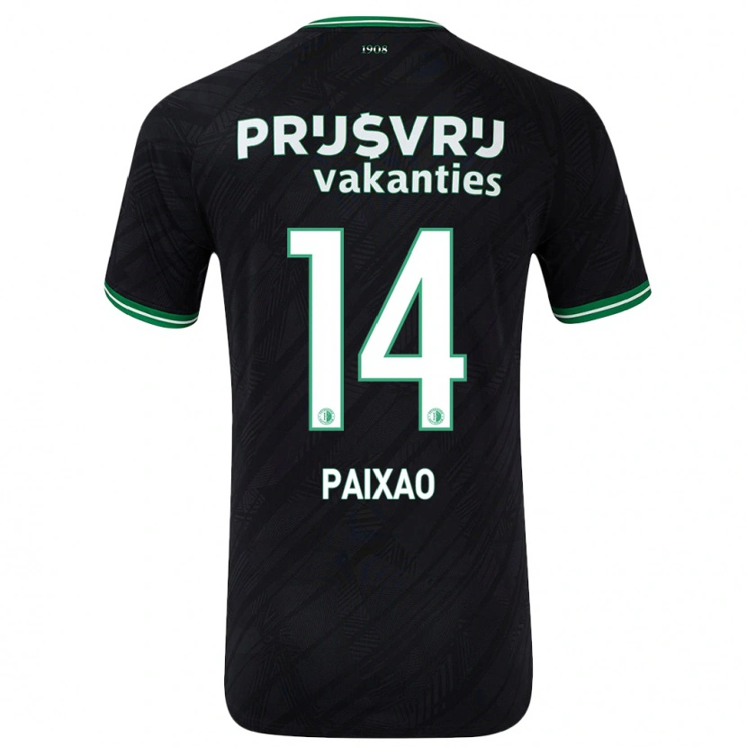 Danxen Kid Igor Paixão #14 Black Green Away Jersey 2024/25 T-Shirt