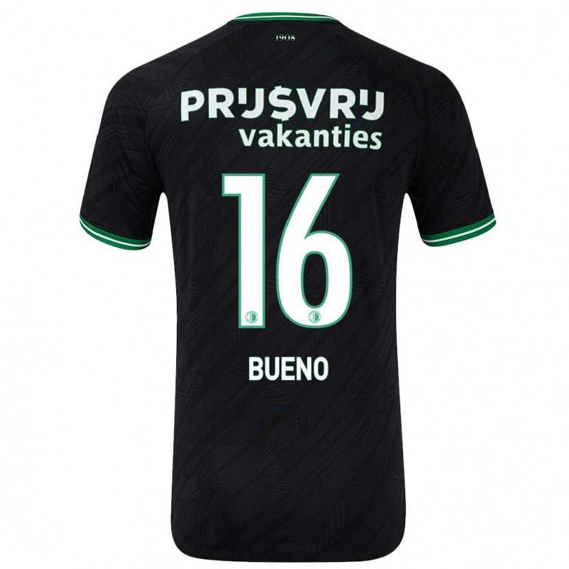 Danxen Kid Hugo Bueno #16 Black Green Away Jersey 2024/25 T-Shirt