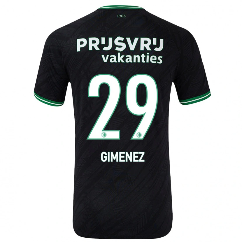 Danxen Kid Santiago Gimenez #29 Black Green Away Jersey 2024/25 T-Shirt